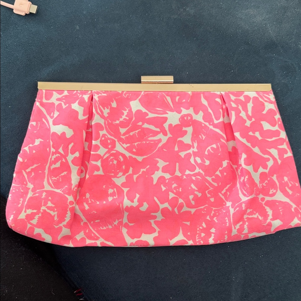 Lilly Pulitzer Pink Floral Clutch Bag